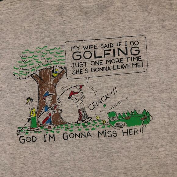 Men's Grey Funny Golf Graphic Meme Tee - Picture 4 of 4